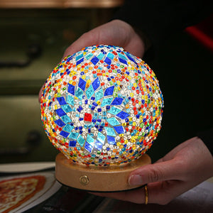 Creative Artistic Bohemia Light Funny Shocking Manual Mosaic Decoration Lamp USB Atmosphere Light Electronic Candle For Room acacuss