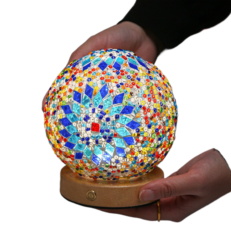 Creative Artistic Bohemia Light Funny Shocking Manual Mosaic Decoration Lamp USB Atmosphere Light Electronic Candle For Room acacuss