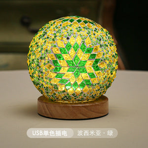 Creative Artistic Bohemia Light Funny Shocking Manual Mosaic Decoration Lamp USB Atmosphere Light Electronic Candle For Room acacuss
