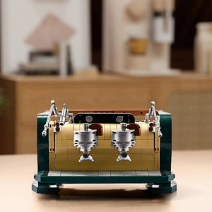 Creative Automatic Double-Head Coffee Maker Machine Building Blocks Classic Display Model Bricks Set Gift For Kids Children acacuss