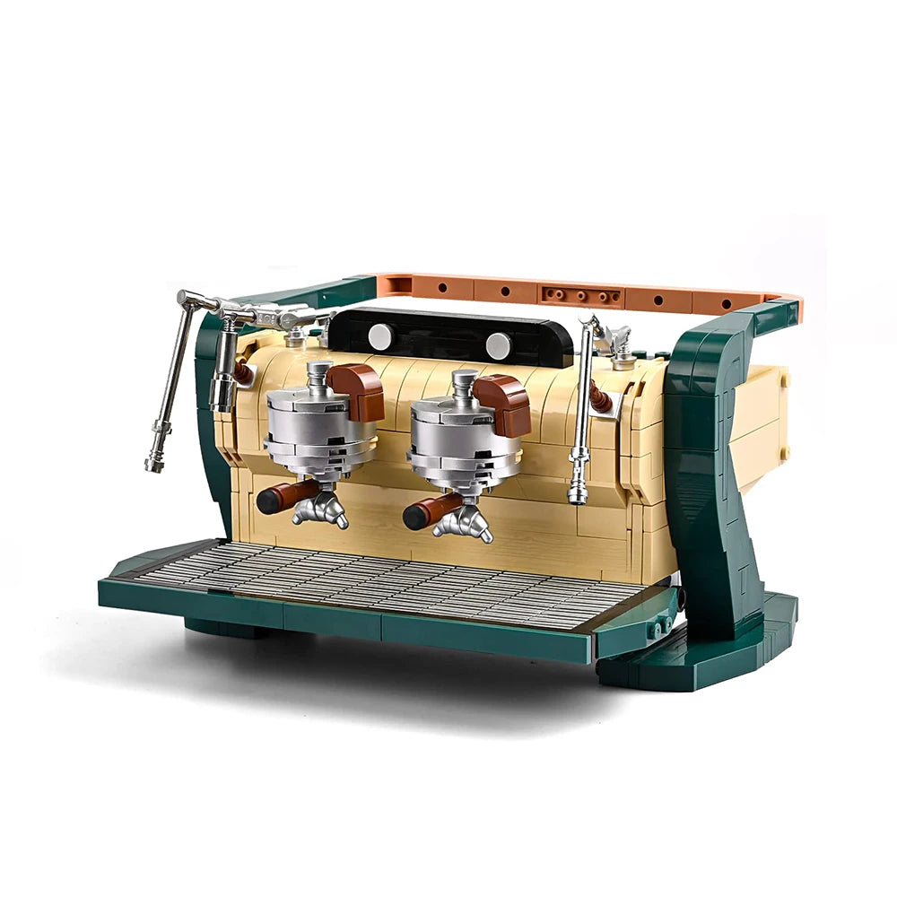 Creative Automatic Double-Head Coffee Maker Machine Building Blocks Classic Display Model Bricks Set Gift For Kids Children acacuss