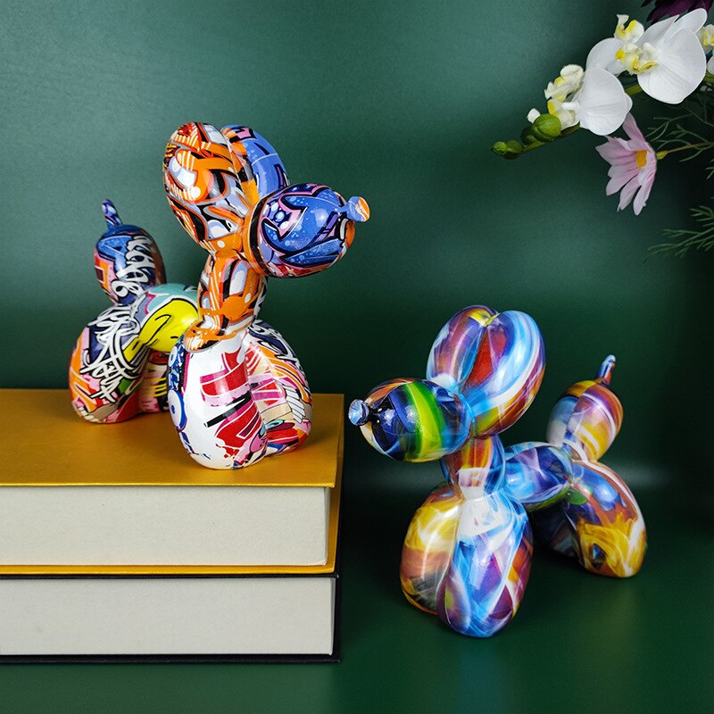 Creative Balloon Dog Resin Ornament Living Room Desktop Decoration Wine Cabinet Office Soft Decorations Wedding Gifts Home Decor acacuss