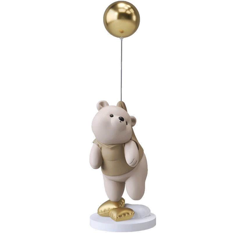 Creative Balloon Polar Bear Resin Ornaments Home Decor Crafts Statue Office Desk Figurines Decoration Bookcase Sculpture Craftsd acacuss