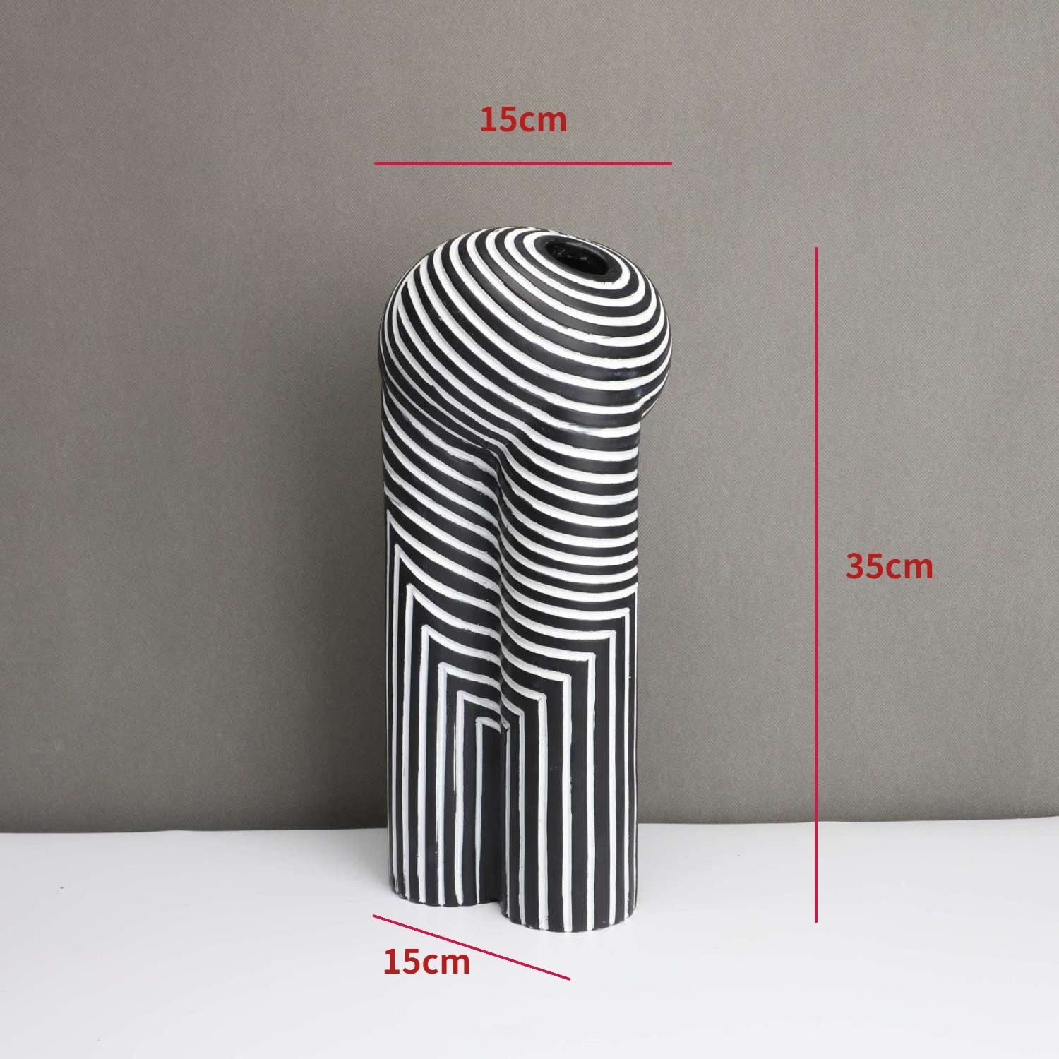 Creative Black-and-white Striped Vases European-style Flower Arrangement Model Room Hotel Living Room Decoration Home Decoration acacuss