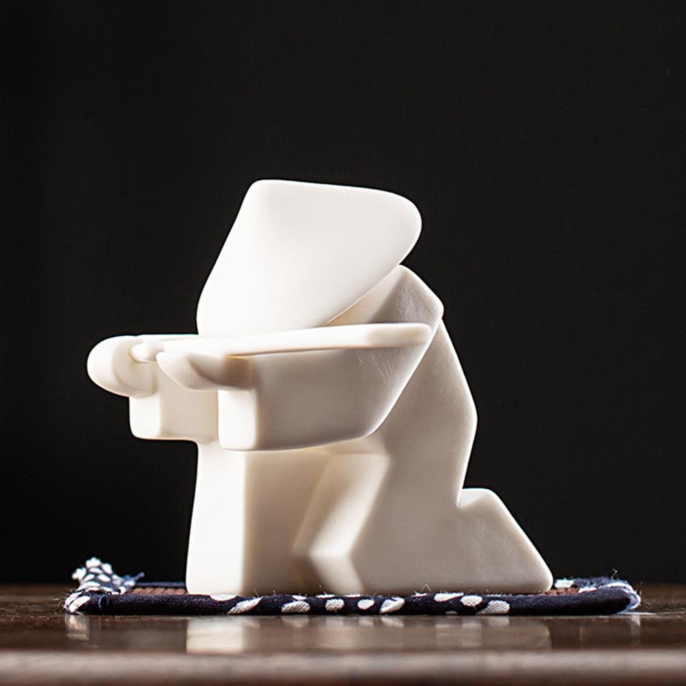 Creative Ceramic Samurai Knight Desktop Ornaments Household Incense Stick Holder Burner Tray acacuss