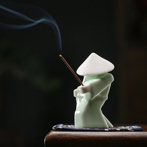 Creative Ceramic Samurai Knight Desktop Ornaments Household Incense Stick Holder Burner Tray acacuss