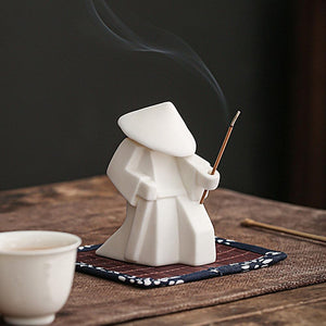 Creative Ceramic Samurai Knight Desktop Ornaments Household Incense Stick Holder Burner Tray acacuss
