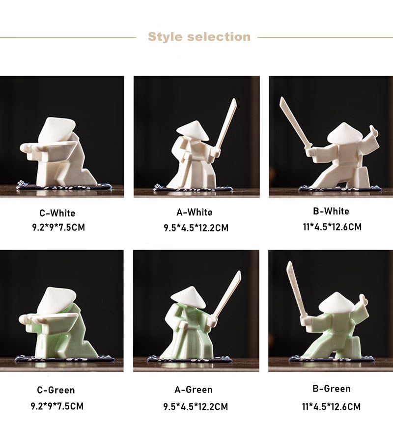 Creative Ceramic Samurai Knight Desktop Ornaments Household Incense Stick Holder Burner Tray acacuss