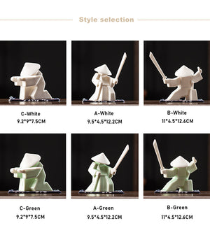 Creative Ceramic Samurai Knight Desktop Ornaments Household Incense Stick Holder Burner Tray acacuss