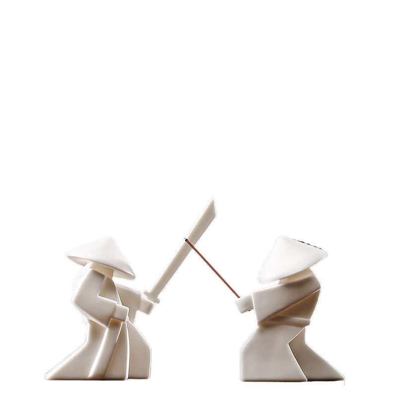 Creative Ceramic Samurai Knight Desktop Ornaments Household Incense Stick Holder Burner Tray acacuss