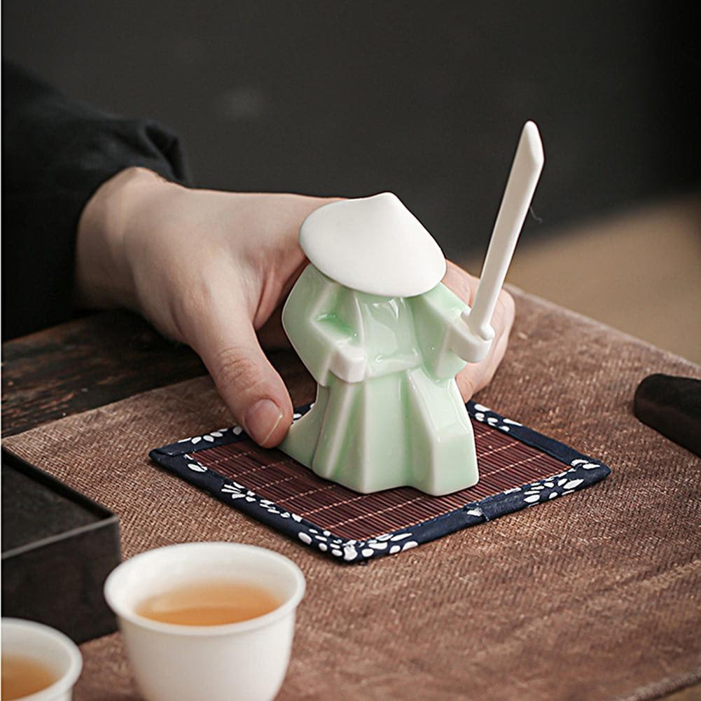 Creative Ceramic Samurai Knight Desktop Ornaments Household Incense Stick Holder Burner Tray acacuss
