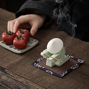 Creative Ceramic Samurai Knight Desktop Ornaments Household Incense Stick Holder Burner Tray acacuss