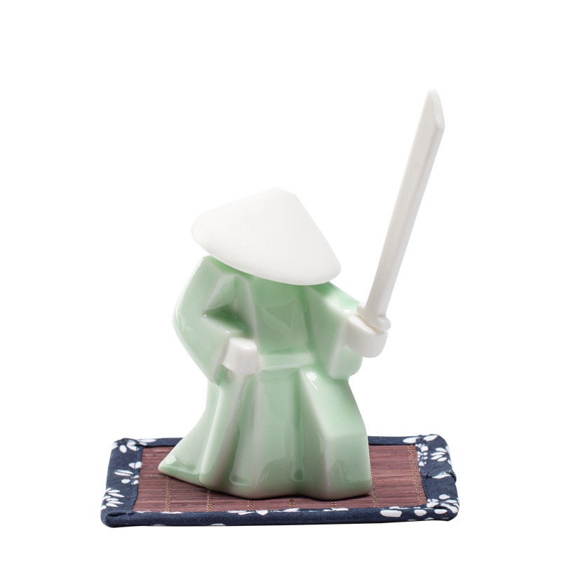 Creative Ceramic Samurai Knight Desktop Ornaments Household Incense Stick Holder Burner Tray acacuss