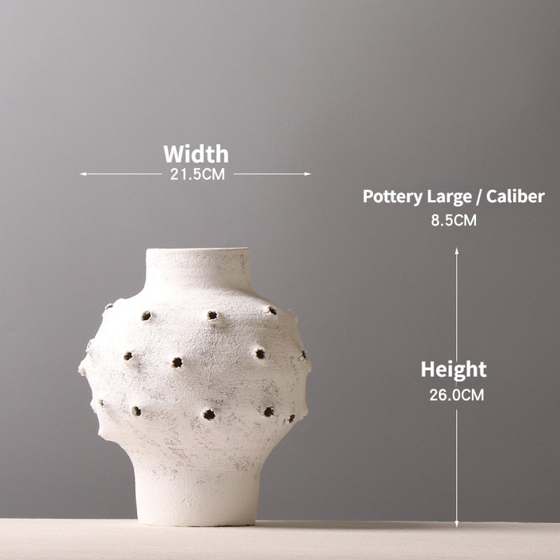 Creative Chinese Pottery Pot Cave Made Old Rough Pottery Vase Designer Model Room Decoration Home Accessories acacuss