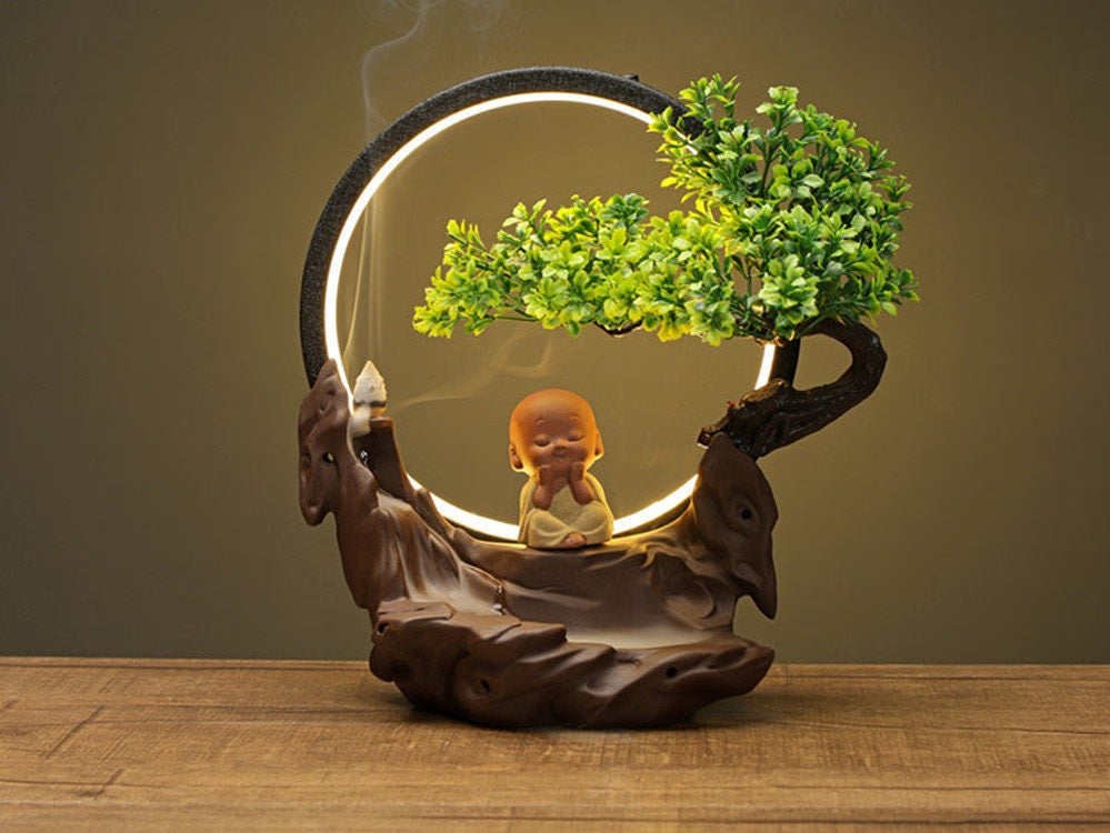 Creative Chinese Reflux Incense Burner Decoration Night Light acacuss