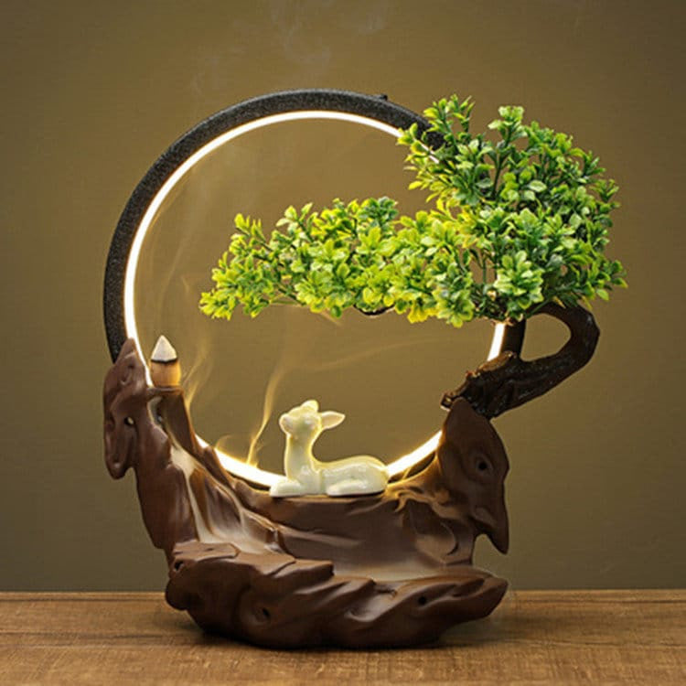 Creative Chinese Reflux Incense Burner Decoration Night Light acacuss