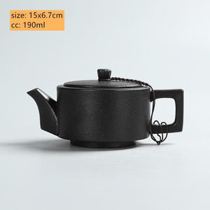 Creative Coarse Pottery Teapot Tea Infuser Antique Black Porcelain Puer'eh Tea Pot Japanese Tea Set Handmade Ceramic Teaware acacuss