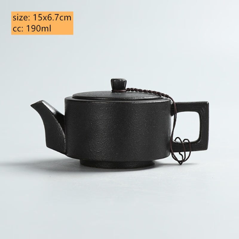 Creative Coarse Pottery Teapot Tea Infuser Antique Black Porcelain Puer'eh Tea Pot Japanese Tea Set Handmade Ceramic Teaware acacuss