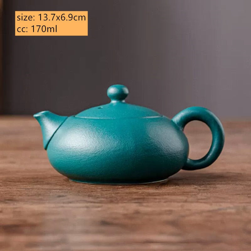 Creative Coarse Pottery Teapot Tea Infuser Antique Black Porcelain Puer'eh Tea Pot Japanese Tea Set Handmade Ceramic Teaware acacuss