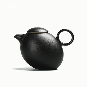 Creative Coarse Pottery Teapot Tea Infuser Antique Black Porcelain Puer'eh Tea Pot Japanese Tea Set Handmade Ceramic Teaware acacuss