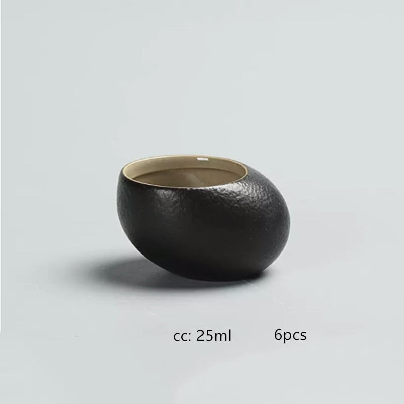 Creative Coarse Pottery Teapot Tea Infuser Antique Black Porcelain Puer'eh Tea Pot Japanese Tea Set Handmade Ceramic Teaware acacuss