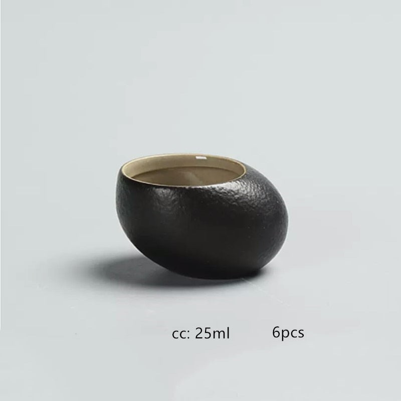 Creative Coarse Pottery Teapot Tea Infuser Antique Black Porcelain Puer'eh Tea Pot Japanese Tea Set Handmade Ceramic Teaware acacuss