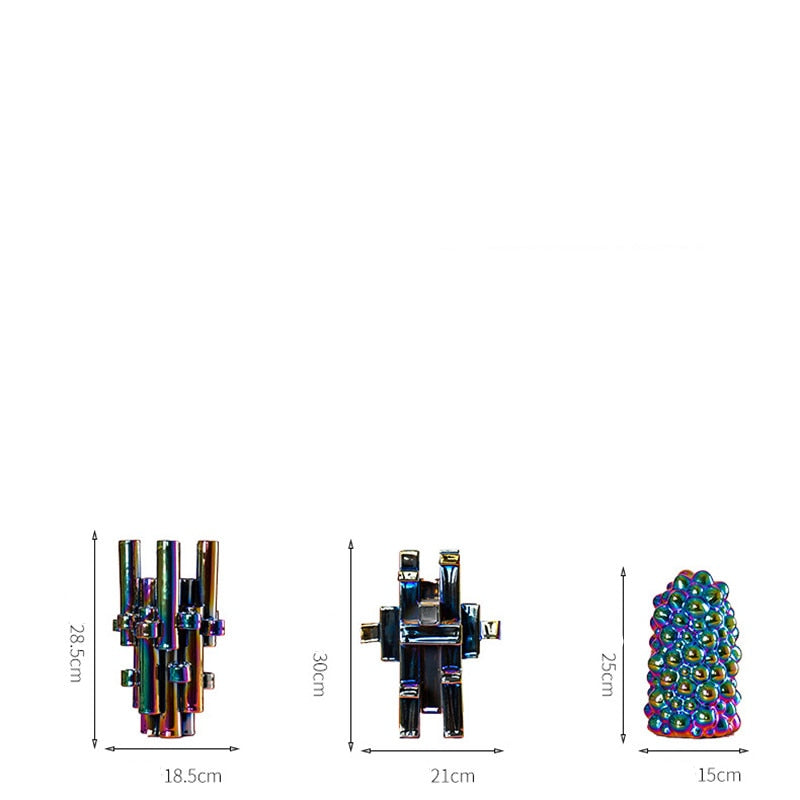 Creative Color Mosaic Ceramic Vase Robot Abstract Crafts Living Room Decoration Home Vase Friend Gift Nordic Decorative Home acacuss