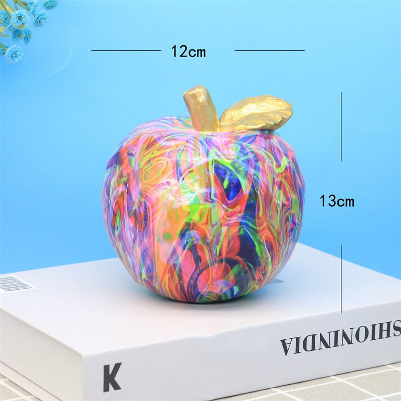 Creative Colorful Apple Ornaments Resin Crafts Home Living Room Cabinet Desktop Fruit Ornaments Gifts Souvenirs Wine Rack Crafts acacuss