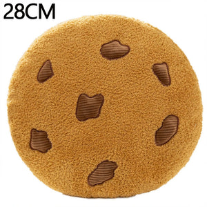 Creative Cookies Pillows Round Shape Chocolate Biscuits Stuffed Plush Toys Realistic Food Snack Seat Cushion Plushie Props Gifts acacuss