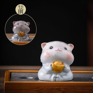 Creative Cute Cat Color-changing Tea Pet Tea Soup Can Be Raised for Home Decoration Ornaments acacuss