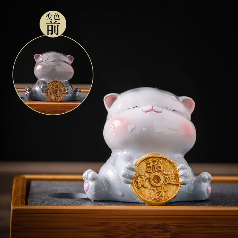 Creative Cute Cat Color-changing Tea Pet Tea Soup Can Be Raised for Home Decoration Ornaments acacuss