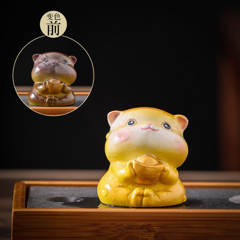 Creative Cute Cat Color-changing Tea Pet Tea Soup Can Be Raised for Home Decoration Ornaments acacuss