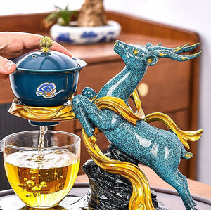 Creative Deer Glass Teapot Heat-resistant Glass Teapot Infuser Tea Drip Pot acacuss