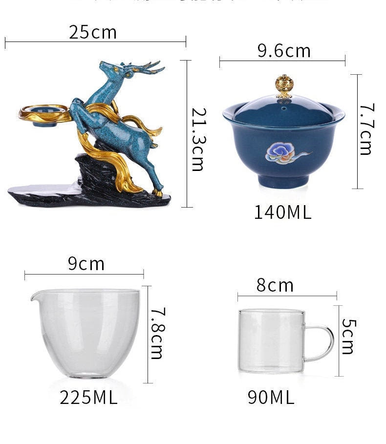 Creative Deer Glass Teapot Heat-resistant Glass Teapot Infuser Tea Drip Pot acacuss