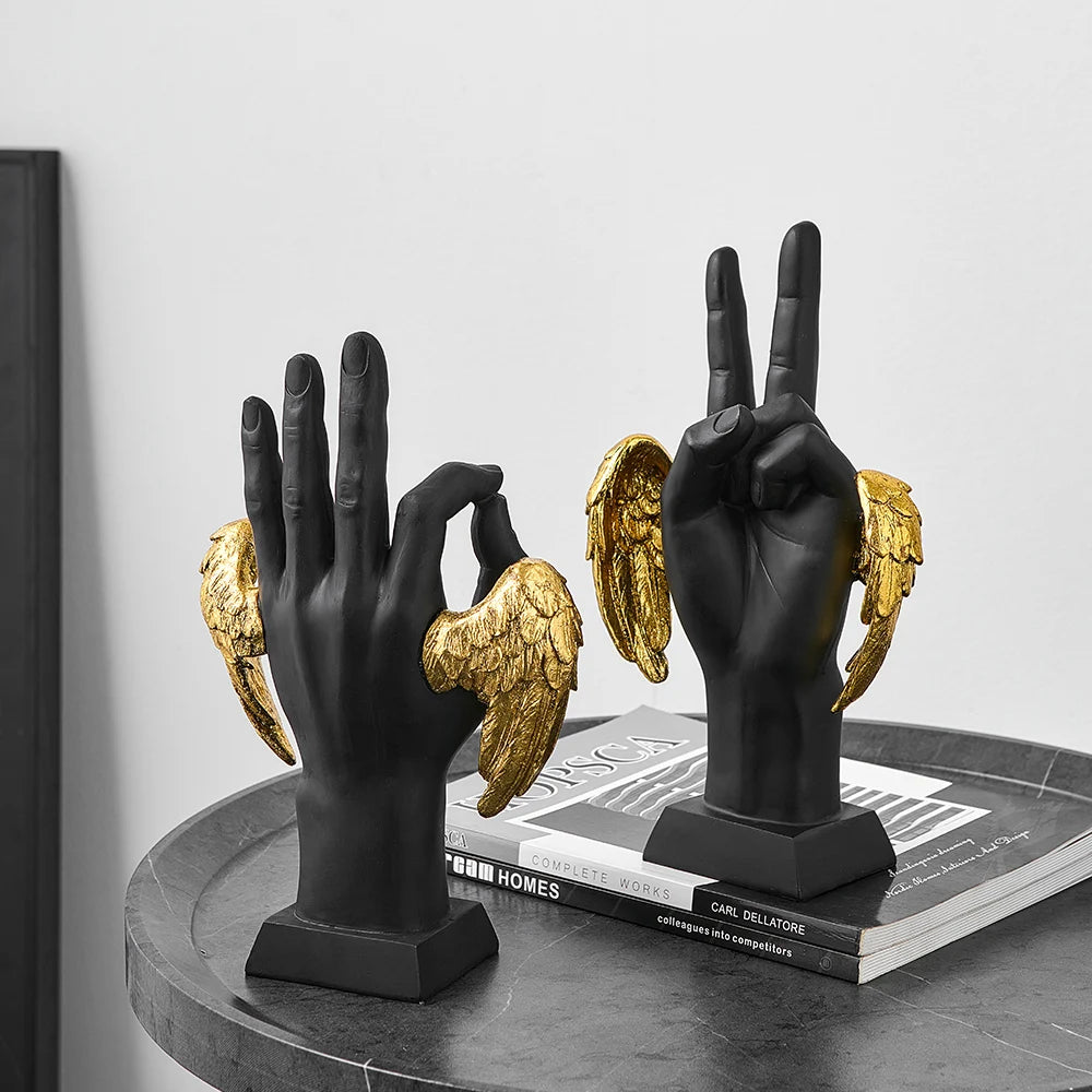 Creative Desk Ornament Living Room Decorations Modern Resin Craft Home OK Gesture Statue Aesthetics Hand Sculpture and Figurines acacuss