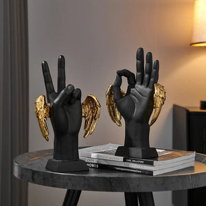 Creative Desk Ornament Living Room Decorations Modern Resin Craft Home OK Gesture Statue Aesthetics Hand Sculpture and Figurines acacuss