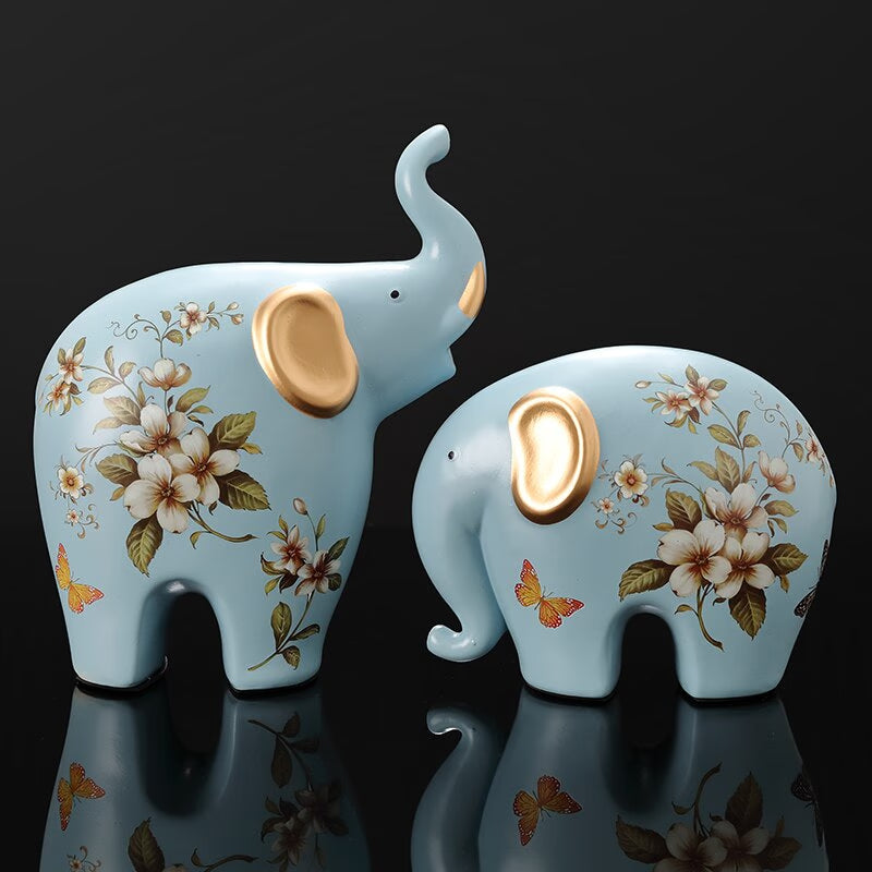 Creative Elephant Ornaments A Family of Three Four Lucky Side Room Living Room TV Cabinet Porch Decorations Gifts  Figurines acacuss