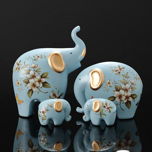 Creative Elephant Ornaments A Family of Three Four Lucky Side Room Living Room TV Cabinet Porch Decorations Gifts  Figurines acacuss