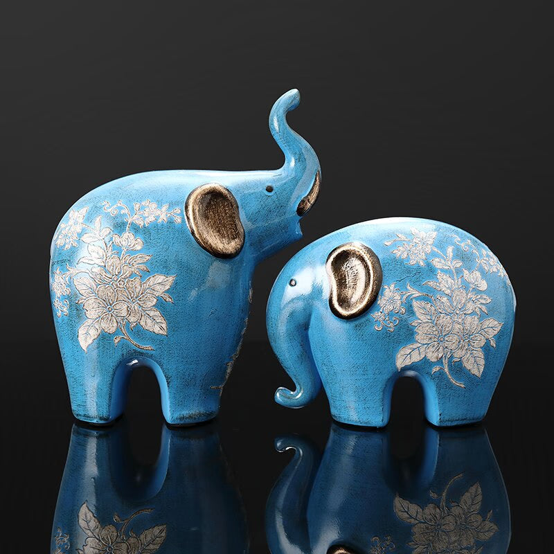 Creative Elephant Ornaments A Family of Three Four Lucky Side Room Living Room TV Cabinet Porch Decorations Gifts  Figurines acacuss