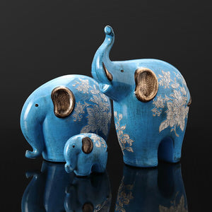 Creative Elephant Ornaments A Family of Three Four Lucky Side Room Living Room TV Cabinet Porch Decorations Gifts  Figurines acacuss