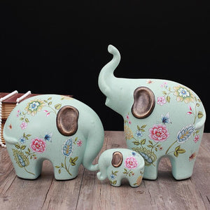 Creative Elephant Ornaments A Family of Three Four Lucky Side Room Living Room TV Cabinet Porch Decorations Gifts  Figurines acacuss