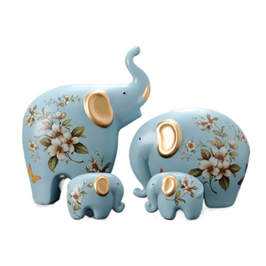 Creative Elephant Ornaments A Family of Three Four Lucky Side Room Living Room TV Cabinet Porch Decorations Gifts  Figurines acacuss