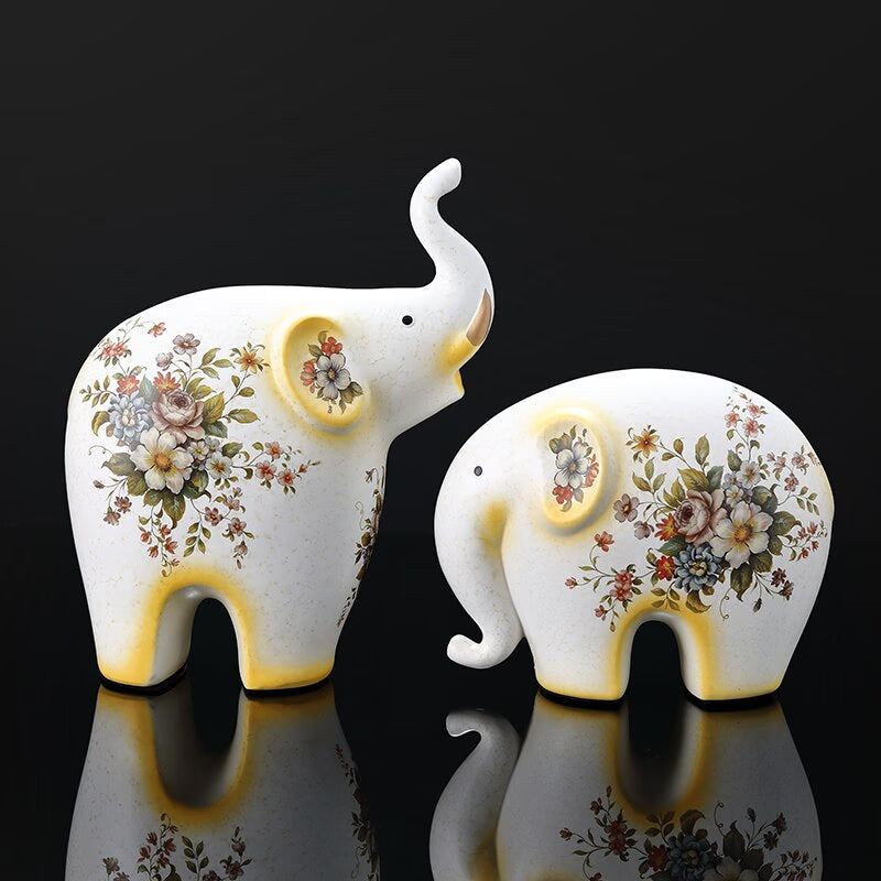 Creative Elephant Ornaments A Family of Three Four Lucky Side Room Living Room TV Cabinet Porch Decorations Gifts  Figurines acacuss
