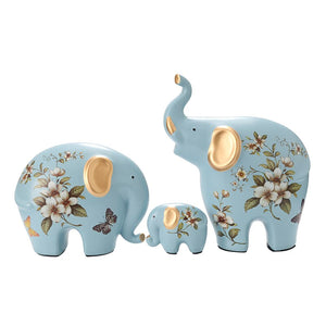 Creative Elephant Ornaments A Family of Three Four Lucky Side Room Living Room TV Cabinet Porch Decorations Gifts  Figurines acacuss