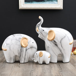 Creative Elephant Ornaments A Family of Three Four Lucky Side Room Living Room TV Cabinet Porch Decorations Gifts  Figurines acacuss