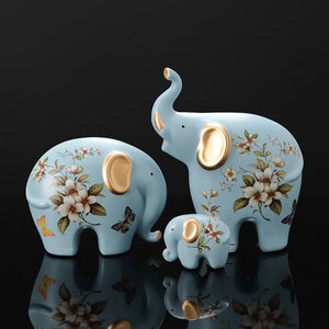 Creative Elephant Ornaments A Family of Three Four Lucky Side Room Living Room TV Cabinet Porch Decorations Gifts  Figurines acacuss