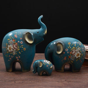 Creative Elephant Ornaments A Family of Three Four Lucky Side Room Living Room TV Cabinet Porch Decorations Gifts  Figurines acacuss