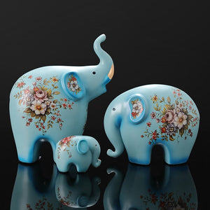 Creative Elephant Ornaments A Family of Three Four Lucky Side Room Living Room TV Cabinet Porch Decorations Gifts  Figurines acacuss