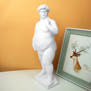 Creative Fat David Portrait Sculpture Resin Craft Human Body Abstract Statue Home Decor Desktop Ornaments Garden Art Decoration acacuss