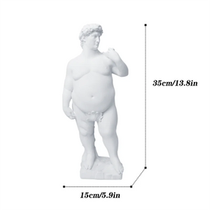 Creative Fat David Portrait Sculpture Resin Craft Human Body Abstract Statue Home Decor Desktop Ornaments Garden Art Decoration acacuss
